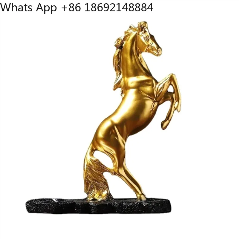 Light luxury golden horse red wine bracket, successful handicraft ornament