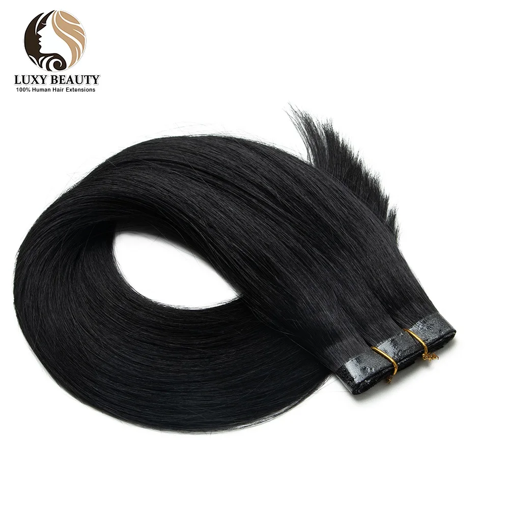 Rechte Lange PU Tape Inslag Human Hair Extensions 12 "-22" Blond Bruin PU Huid Tape in Haar Platte Inslag Naaien In MicroLinks Haar