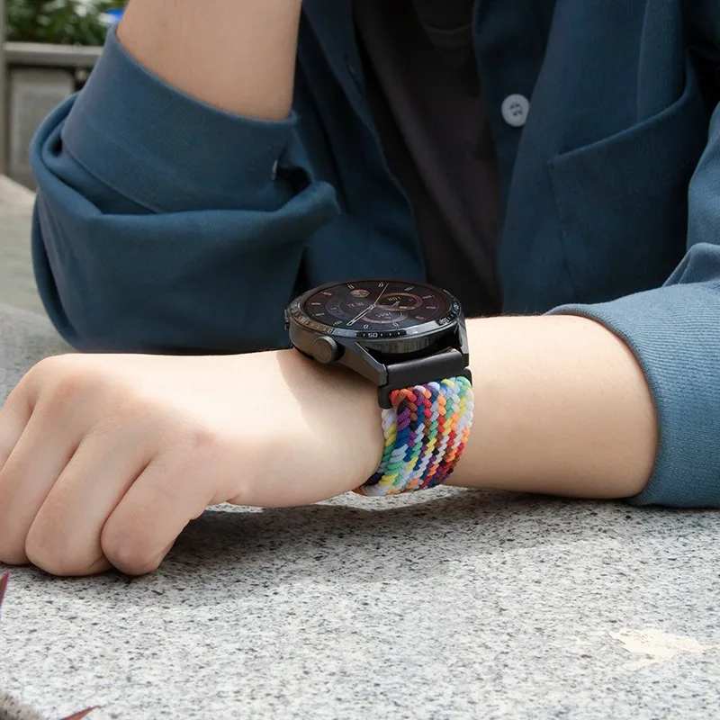 20mm 22mm cinturino in nylon intrecciato Solo Loop cinturino per Samsung Galaxy Watch 4 6 Classic 5 pro 42mm 46mm Amazfit gts 2 cinturino correa