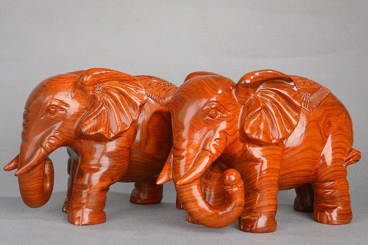 ## High grade Decoration art # business office home efficacious Talisman Handmade Yellow pear wood Elephant FENG SHUI Sculpture