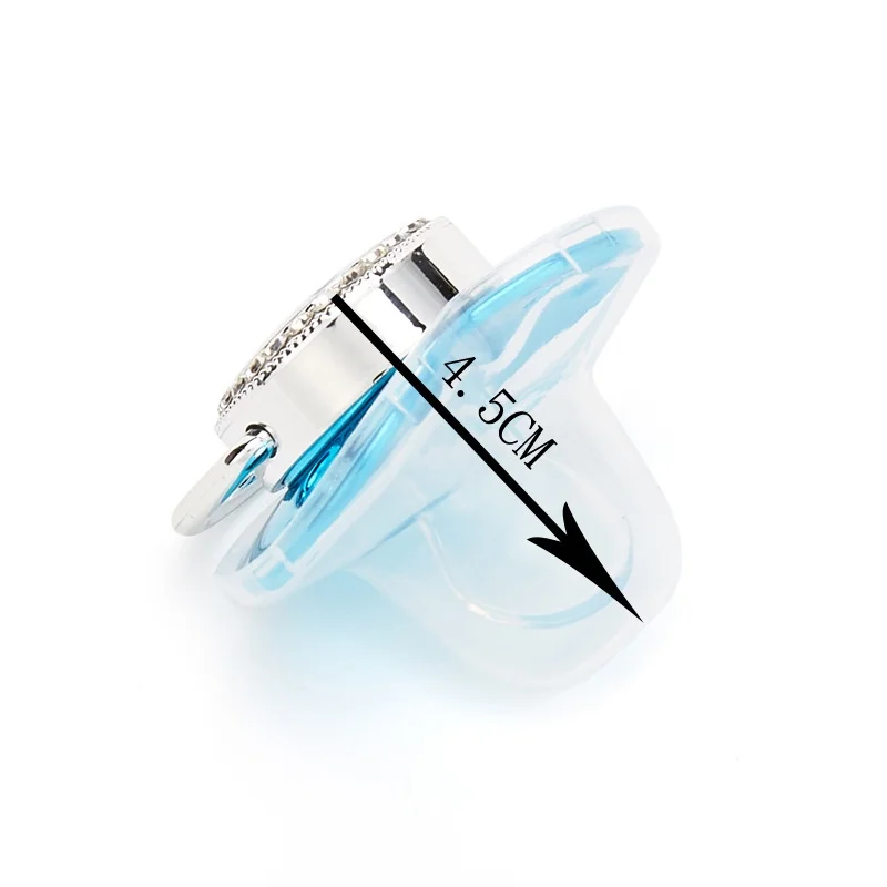 26 letter blue dot diamond exquisite silicone pacifier, 0-3 year old baby, with chain clip dust cover, free of bisphenol A