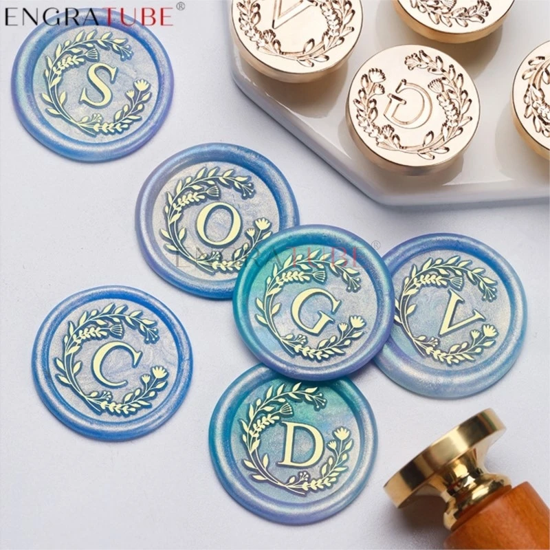 

25mm Spring Alphabet Sealing Wax Stamp 26 English Letter A-Z For DIY Wedding Birthday Invitation Scrapbooking Envelope Card Gift