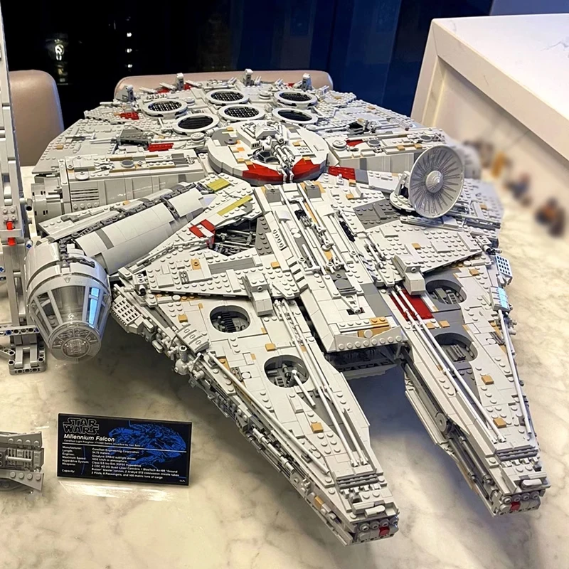 7541 Uds. El modelo de nave espacial Millenniumfalcon más grande, bloques de construcción 75192, juegos de guerra espacial, regalos de cumpleaños y Navidad para adultos