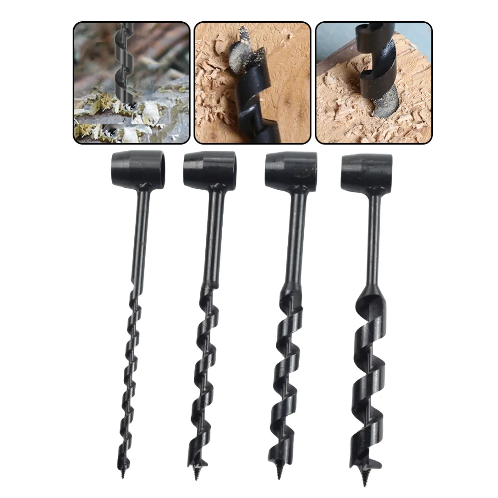 

Auger Hand Drill Wrench Carbon Steel Manual Auger Drill Portable Manual Survival Drill Bit Self-Tapping Survival Wood Punch Tool