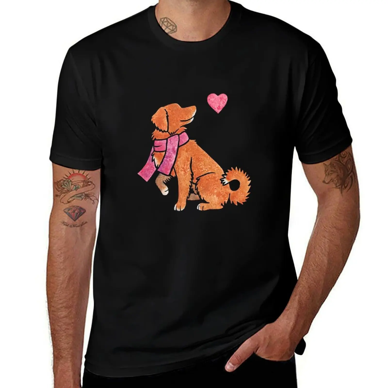 Watercolour Toller T-Shirt Outdoor Sports Short Sleeve Top T-Shirt