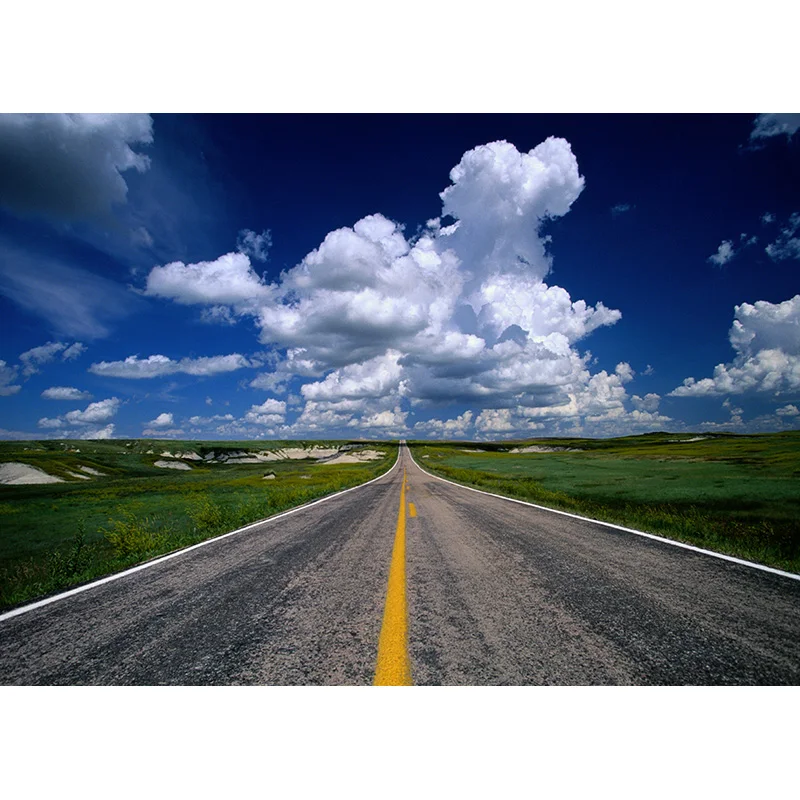 Pano de fundo de fotografia com visão natural da estrada, paisagem de viagem, vinil, foto, cenários, estúdio, adereços de 2162 TKGL-06