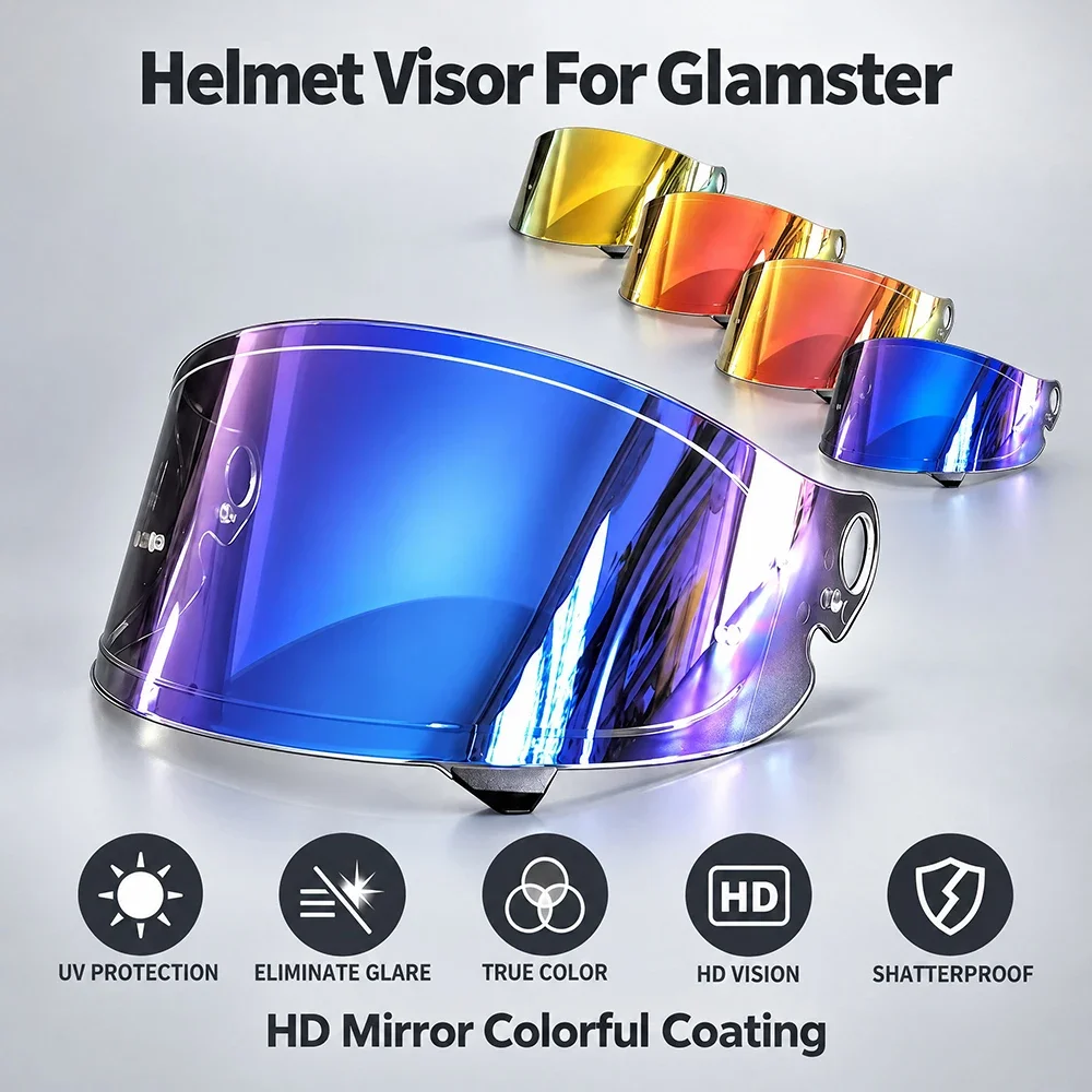 Motorcycle Helmet Visor Lens For Shoei Glamster Replace Anti-UV Anti-Scratch Dustproof WindShield