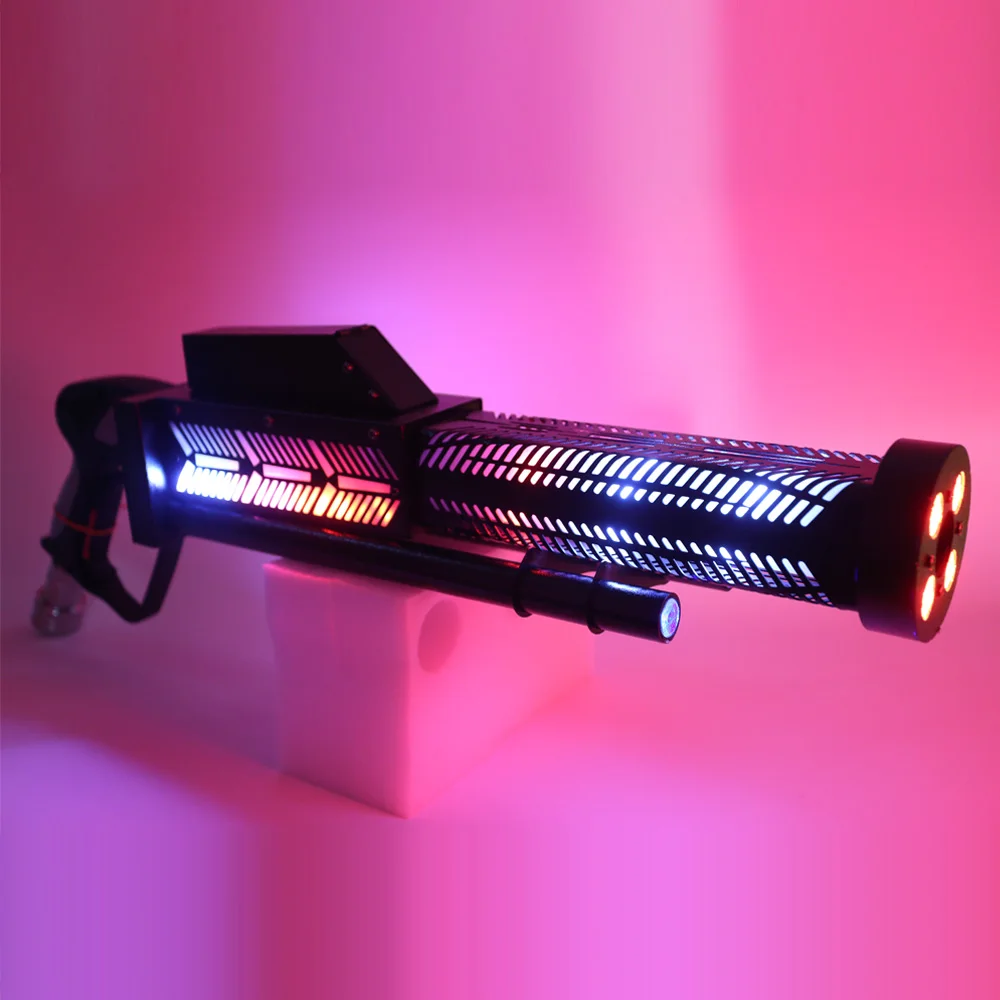 Pistola de columna de aire Co2 Led RGB, pistola de ambiente portátil de CO2, accesorios de atmósfera, pistola de hielo seco, barra de chorro, pistola de Co2 Dj, máquina de cañón de pulverización de niebla