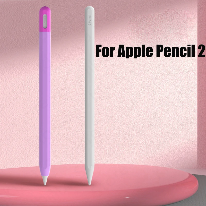 Stylus Cover Silicone Pen Case For Apple Pencil 2 Color Matching Stylus Protective Case Non-slip Anti-fall iPencil Skin Cover