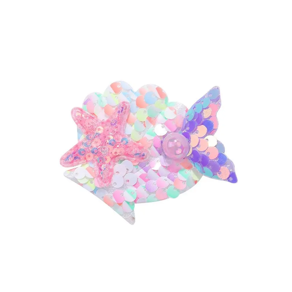 New Cute Hair Clip Shells Pearl Starfish Colorful Sequin Side Fringe Clip Mermaid Princess Sweet Headwear