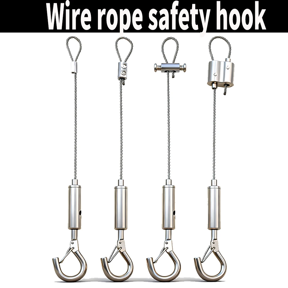 2mm Stainless Steel Wire Rope, Adjustable Metal Rope, Wire Rope Length 0.5/1/1.5/2M Can Be Used for Hanging Pictures/Billboards