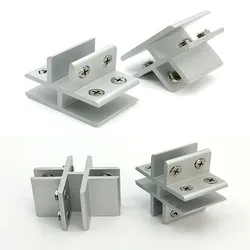 Aluminum Glass Clamps 135° Shelves Support Bracket Clips DIY Hardware T Cross Shape for 4 to 12mm Thickness Board Glass Acrylic