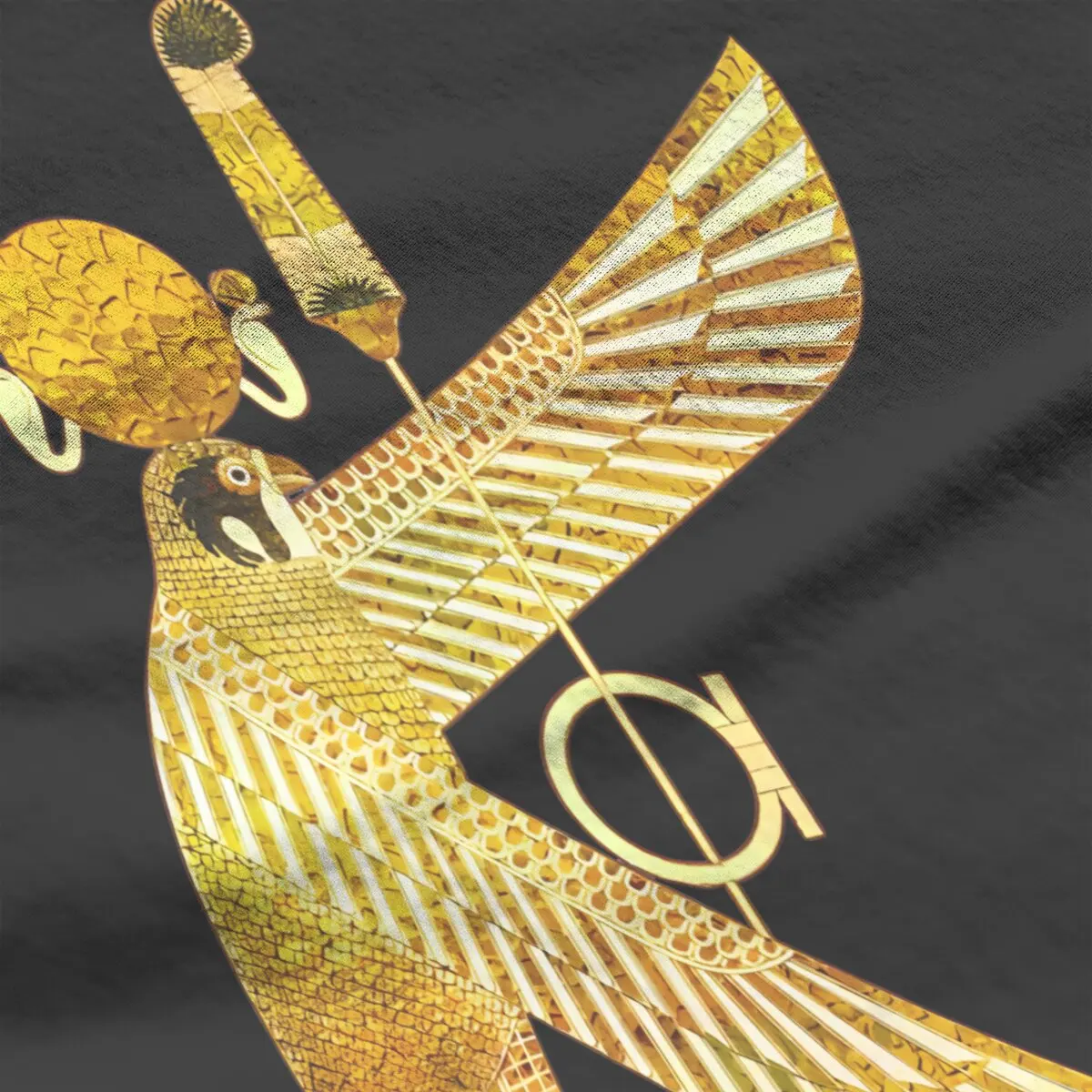 Goldener ra ägyptischer Sonnengott runder Kragen Polyester T-Shirt altes ägyptisches Symbol klassisches T-Shirt Frau