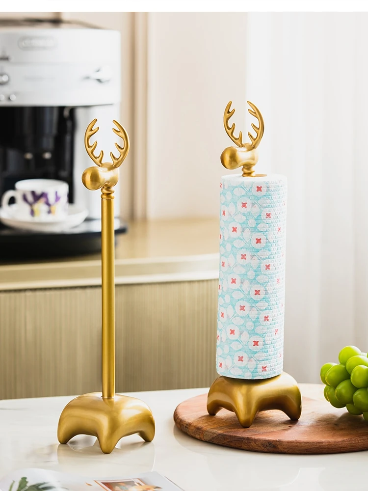European light luxury brass paper towel holder Simple tissue box Dining table stand napkin for home decor