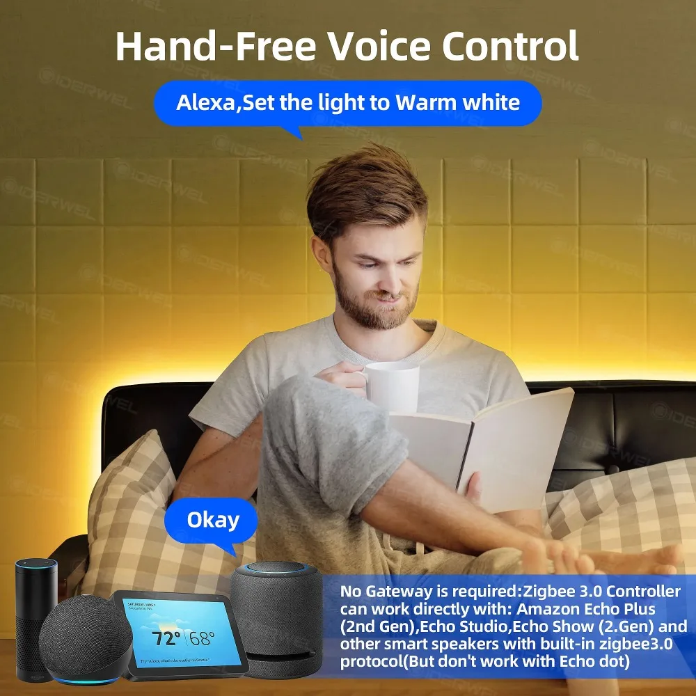 Plafonnier LED intelligent RVB CW et WW, plafonnier rond, fonctionne avec airies Bridge, Echo Plus, Alexa Voice Control, 4 pouces