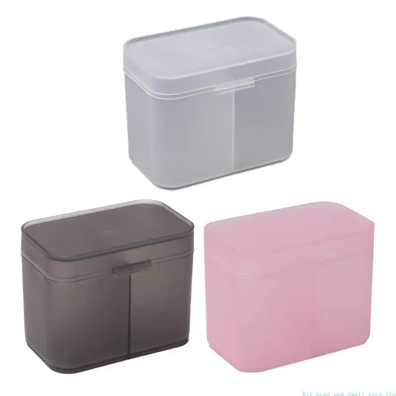 581C Clear Plastic Holder Cotton Swab Towels Makeup Pads Storage Box
