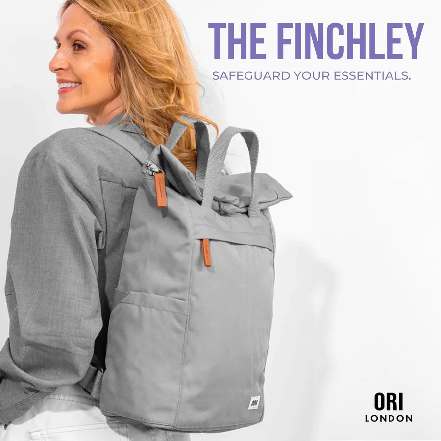 حقيبة ظهر ORI LONDON Rolltop - حقيبة ظهر كبيرة للسفر مع جيوب كبيرة للرجال والنساء - The Finchley Carbon #3
