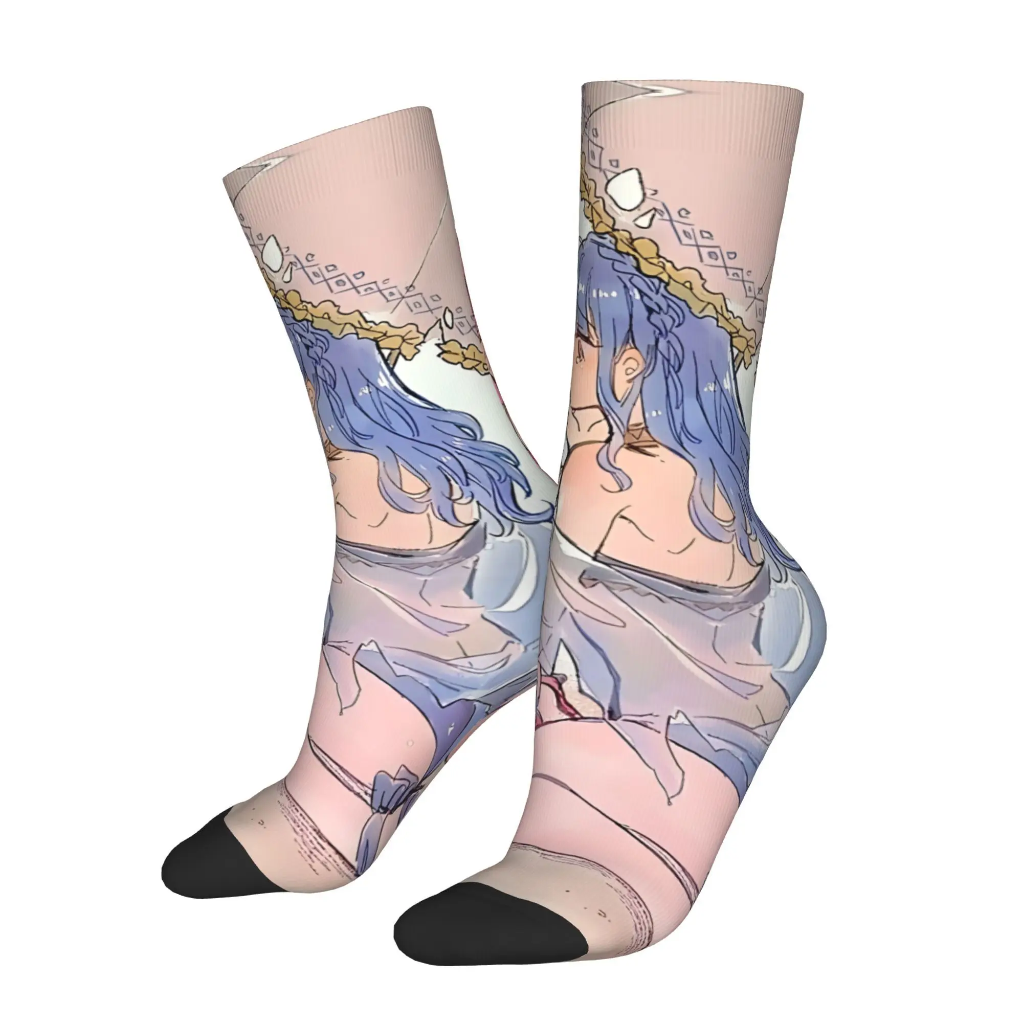 

Hil-da Cartoon Anime Men Novelty Athletic Socks Cycling Design for All Seasons