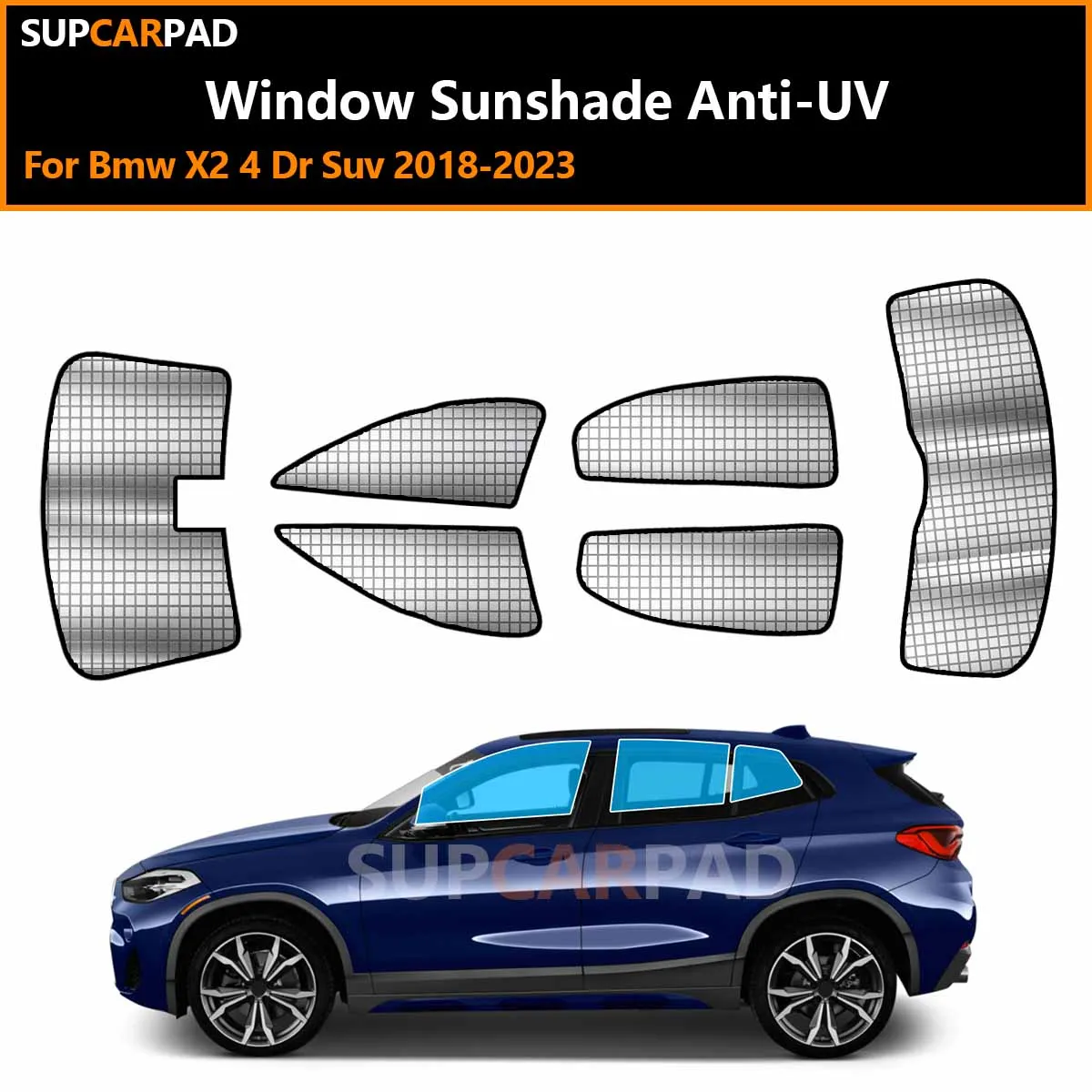 

For Bmw X2 4 Dr Suv 2018-2023 Custom Car Window Sunshade Anti-UV Car Sun Window Visors Sunshade Covers Accessories