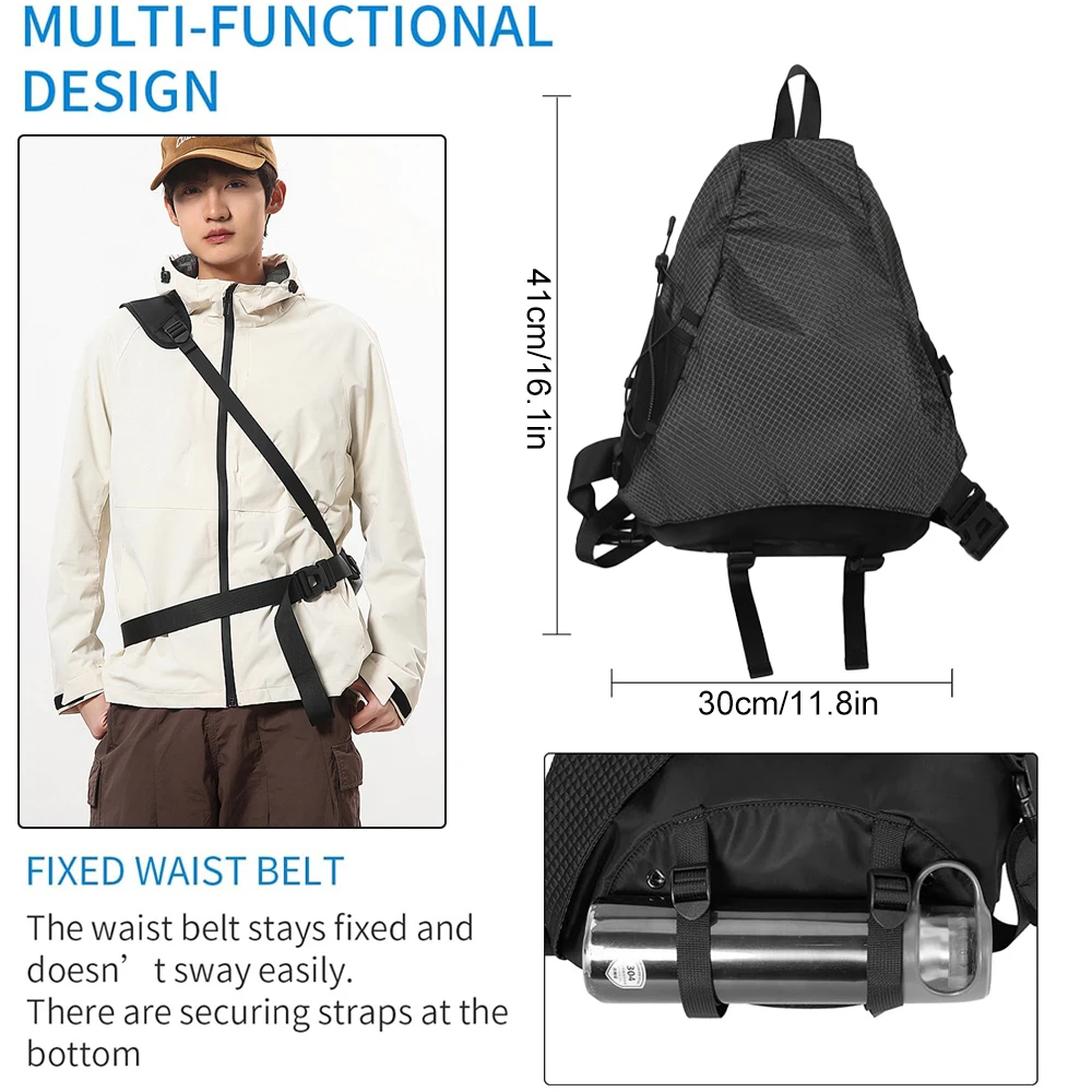 1PCS Crossbody Sling Bag Water Resistant Backpack Lightweight Shoulder Chest Daypack for Men Women Cycling Hiking Travel