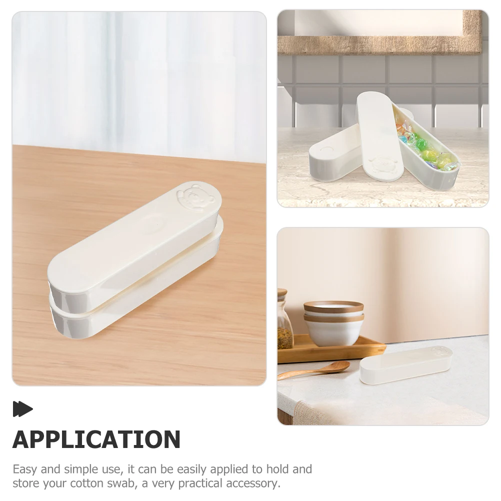 Compact Cotton Swab Box Cute Cartoon Design Portable PP Material Holder for Travel Easy Carry Swab Storage Solution