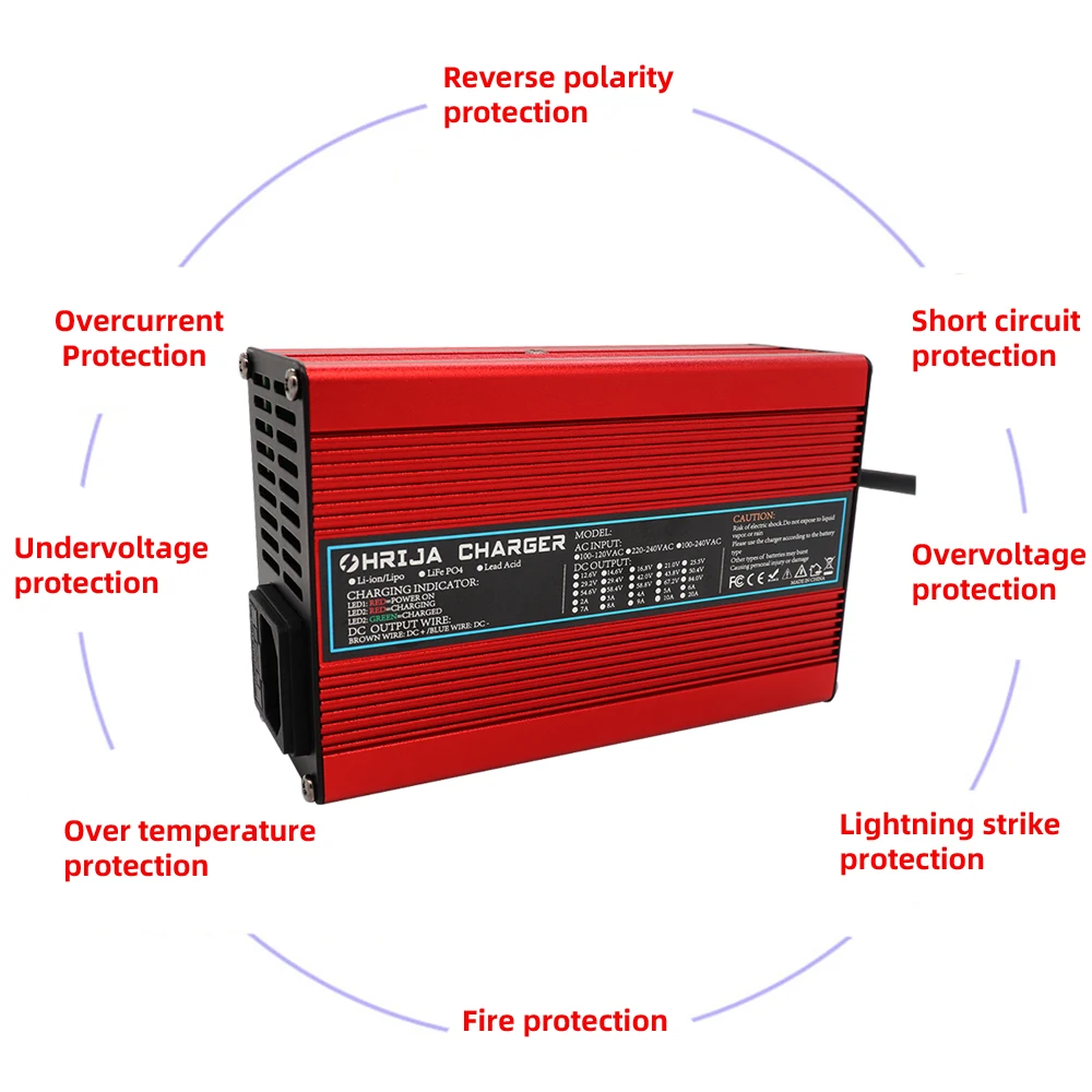 21V 5A Charger Is Suitable For Power Tool, Robot, Electric Vehicle Lithium Battery 5V 18.5S Wide Voltage Switch with Fan R