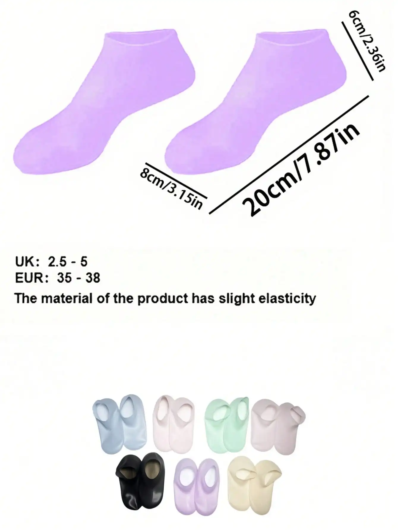 1 Pair Reusable Silicone Moisturizing Foot Mask Socks, Exfoliating Cracked Heel Repair Socks, Elastic Silicone Socks For Dry Skin, Odorless Soft Foot Peeling Socks, Essential Summer Foot Care, Unisex Foot Peel Socks view 3