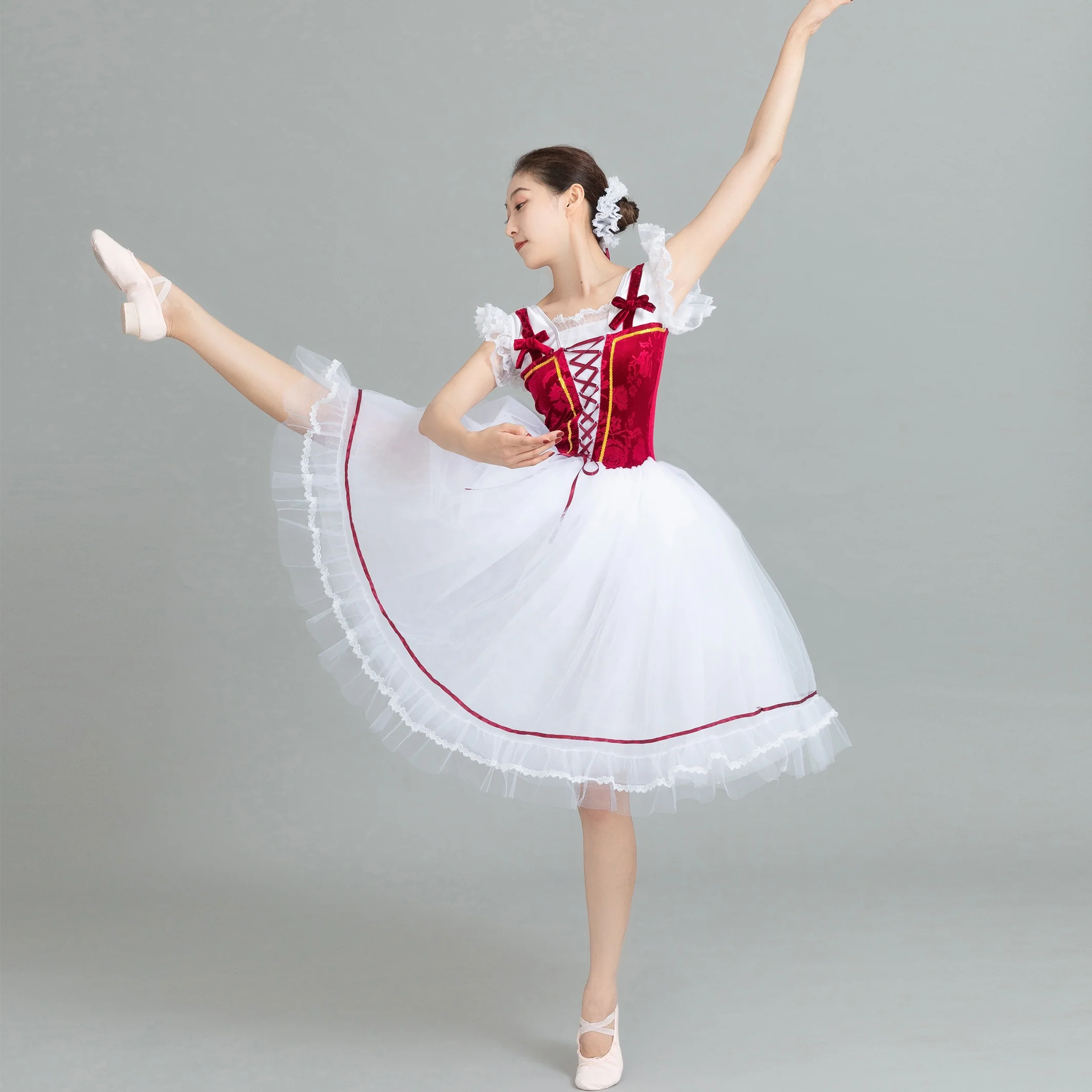 

dance show ballet dance dress velvet little bow classical ballet dance wear lyrical performance party princess lyrical costume