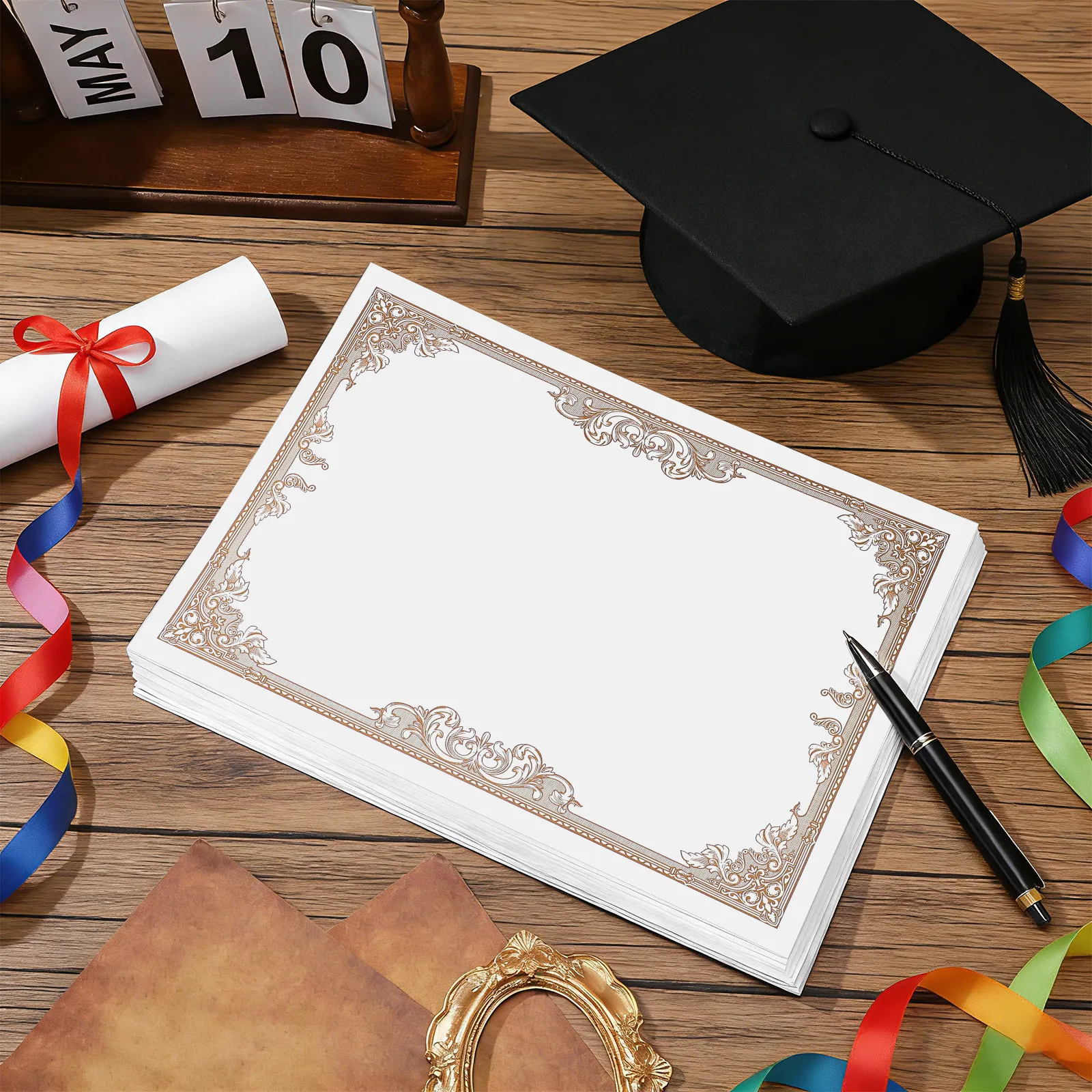 

30Pcs Certificate Paper Blank Diploma Inner Sheet Printable Paper Smooth Writing for Graduation Award Ceremony Recognition
