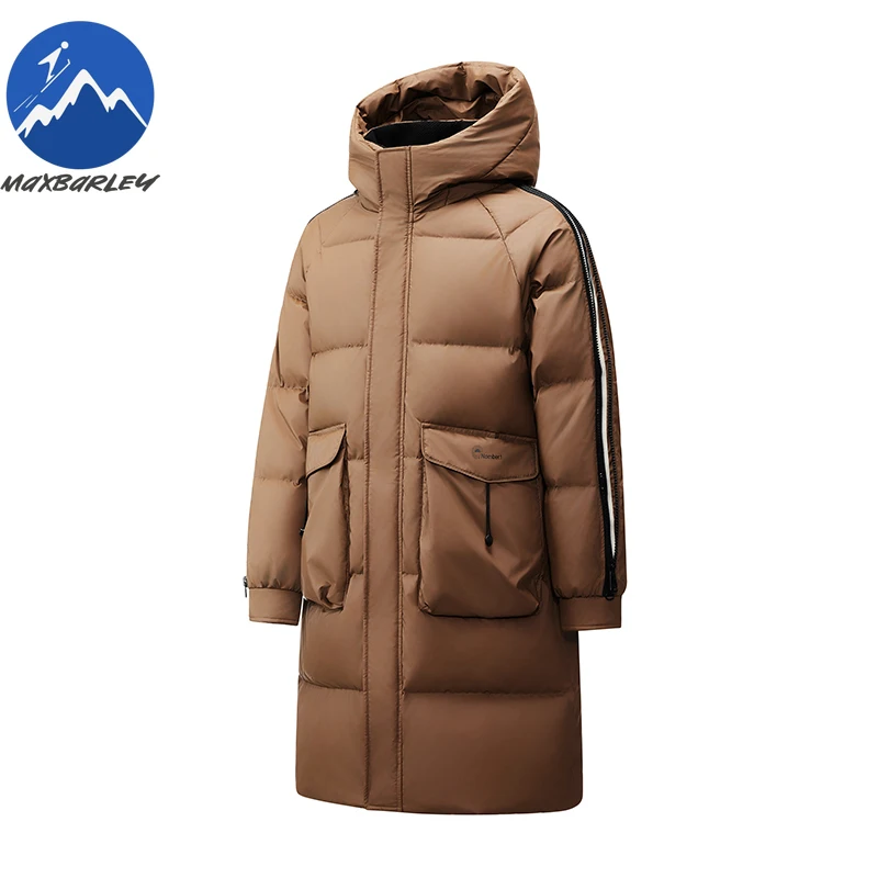 Maxbarley New Down Jacket Classic Hood Outdoor Mountaineering Anti-Cold Parka Casual Daily Style Lightweight Autumn Winter Coat