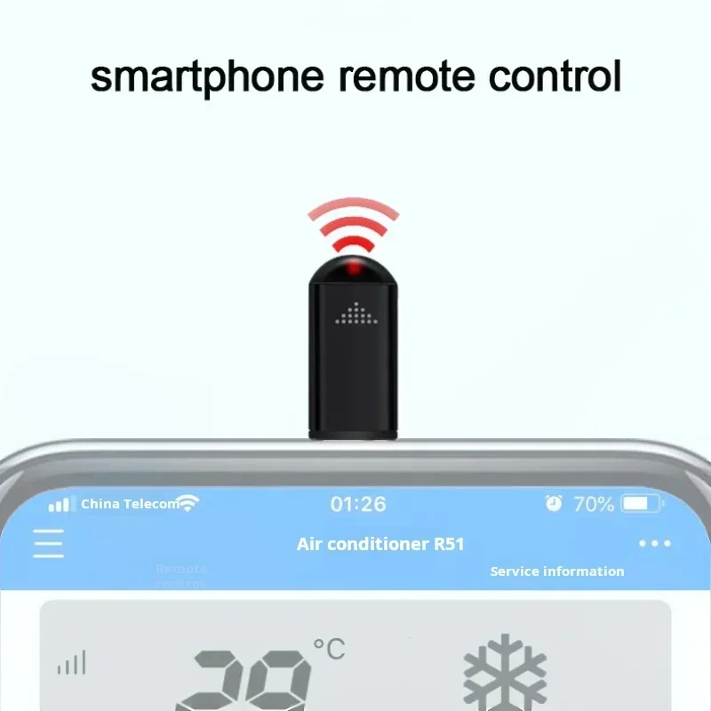Type C Smartphone Infrared Transmitter Adapter Smart App Control for TV and Devices with Infrared Remote Functionality