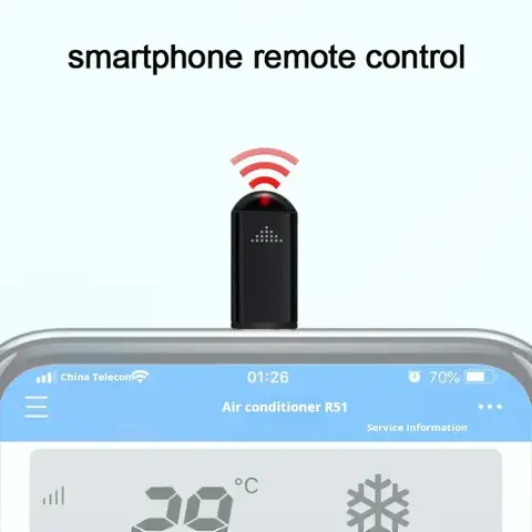 Type C Smartphone Infrared Transmitter Adapter Smart App Control for TV and Devices with Infrared Remote Functionality