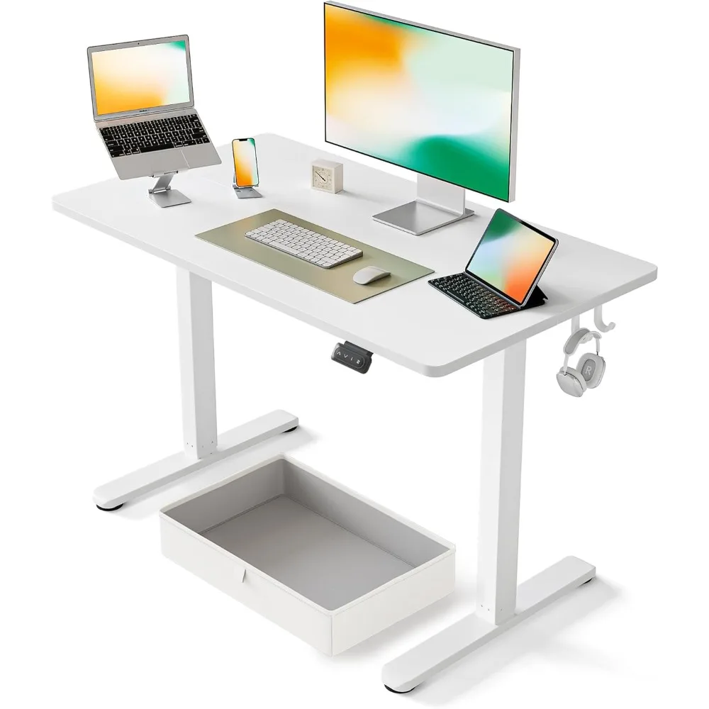 

40 x 24 Inch Standing Desk with Drawer, Sit Stand Computer Desk, Ergonomic Workstation, Home Office Stand Up Table with Storage