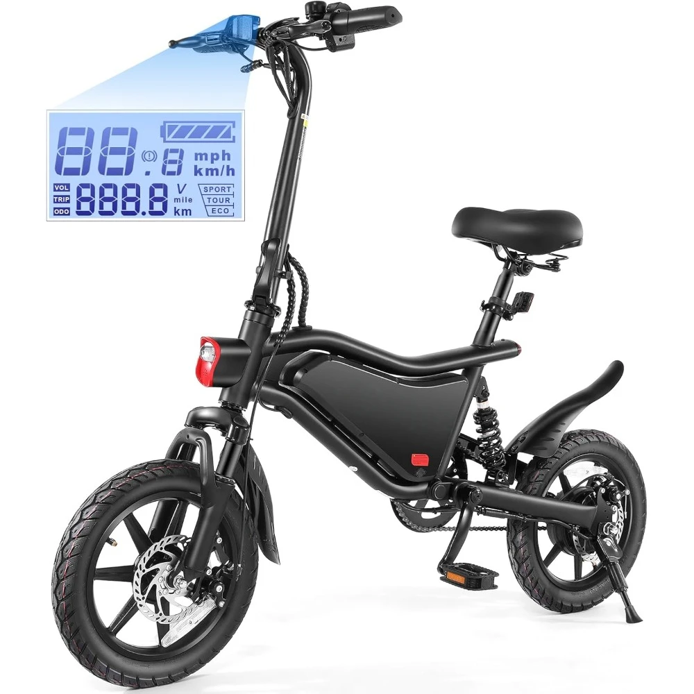 

Folding Electric Bike, 374Wh Ebike, 20MPH Electrics Bikes, 14" Foldable Electrics Bicycle, 20-50 Miles Electric Bikes, E Bike