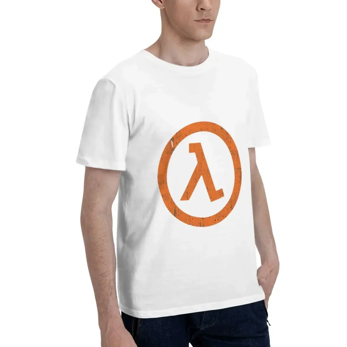 Half Life Lambda Symbol 100% Cotton T-shirt Men's Oversized T Shirts Men O-Neck Short Sleeve S-6XL