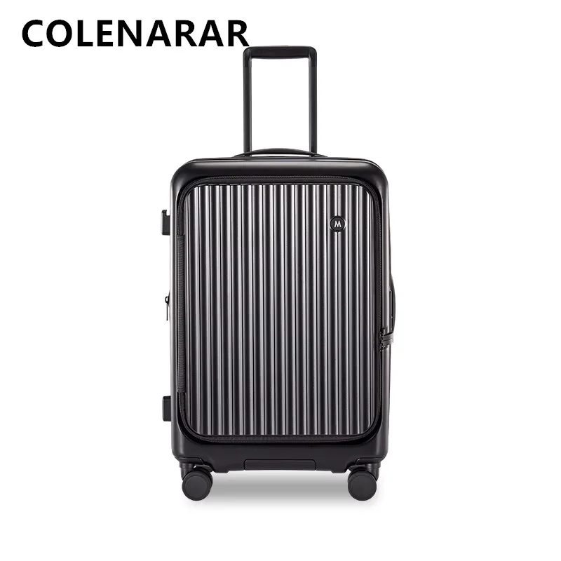 COLENARA ABS + PC حقيبة الجبهة فتح الكمبيوتر المحمول الصعود حالة متعددة الوظائف حقيبة تروللي بعجلات يمكن فحصها مع عجلات الأمتعة