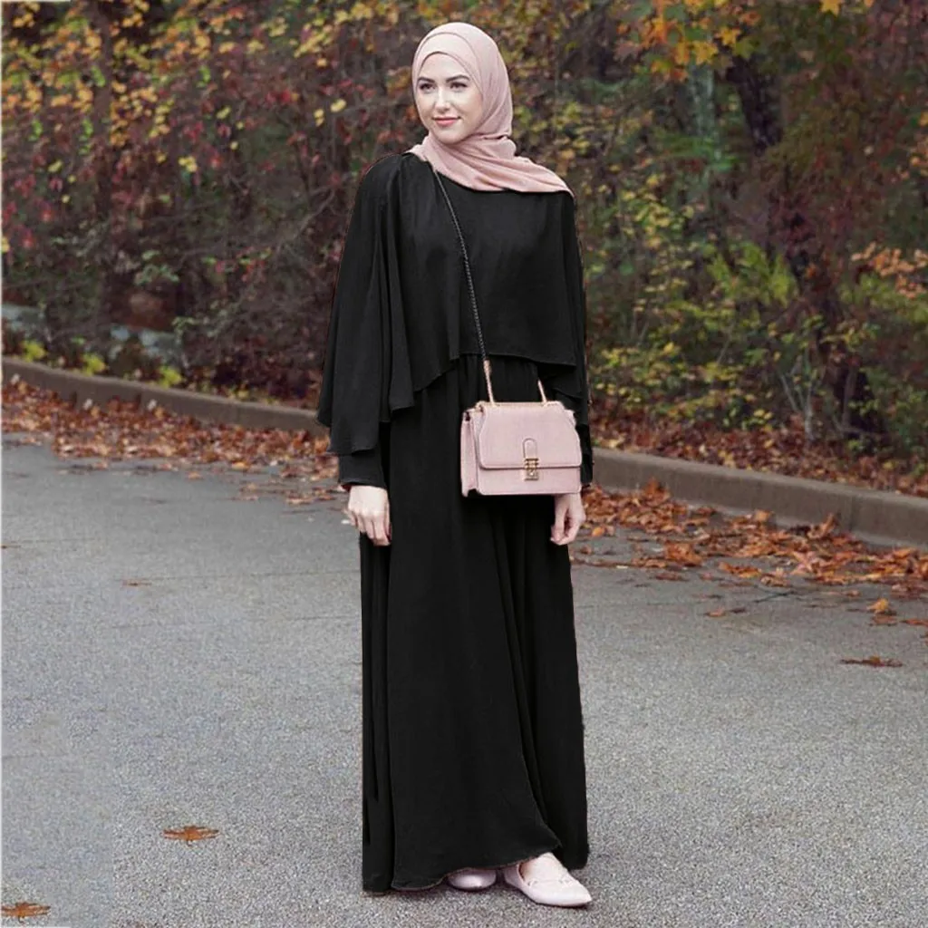 New Abaya Under Dress Long Sleeve With Pockets High Quality Jazz Crepe EID Muslim Women Basic Solid Modest Maxi Islamic Clothing