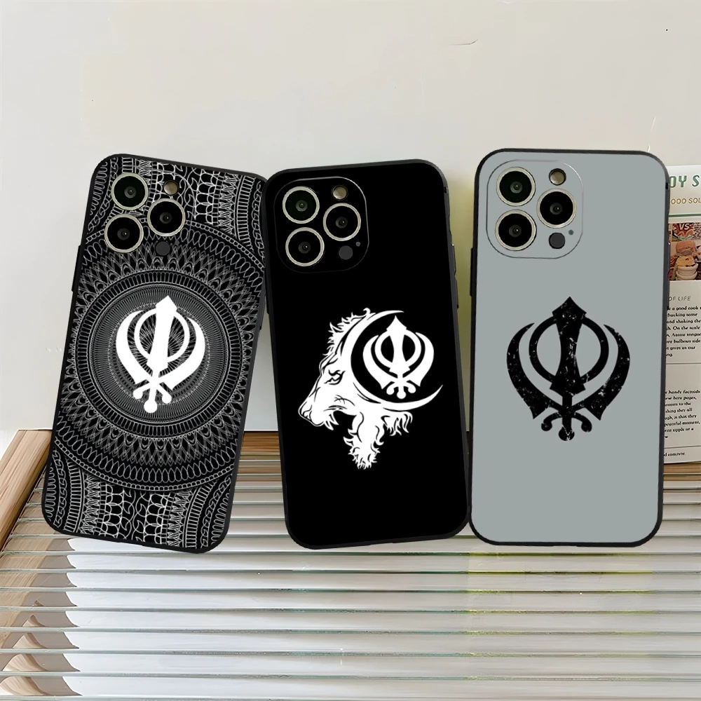 Sikh Khanda Sikhism Phone Case Fundas for iphone 13 11 15ProMax 14 12 16 Pro Xs Max Mini Xr X Plus Coque