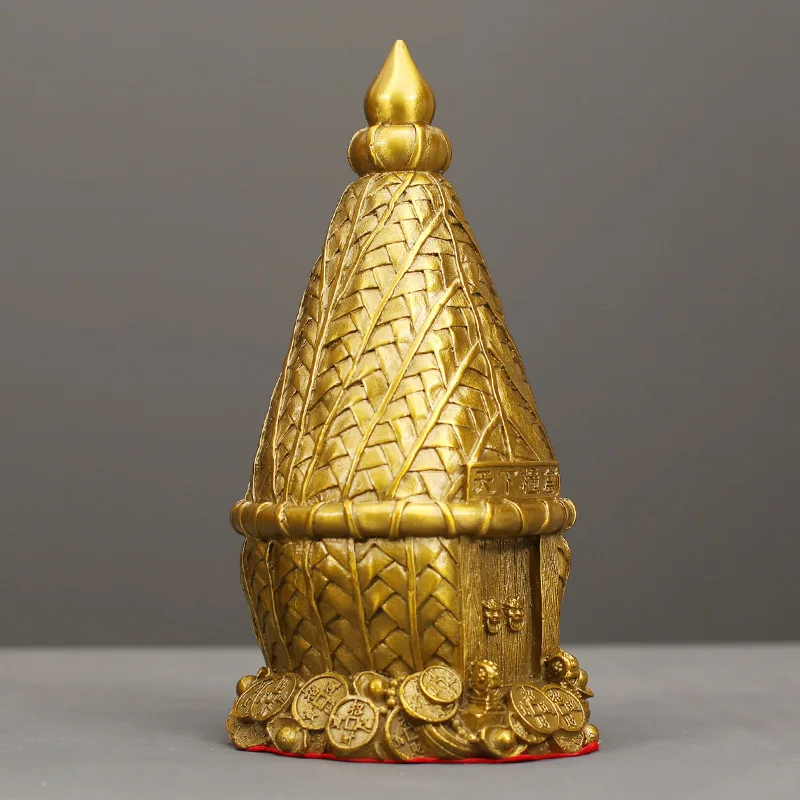 A brass maple water feature, a decorative piece for the desktop, a copper ornament