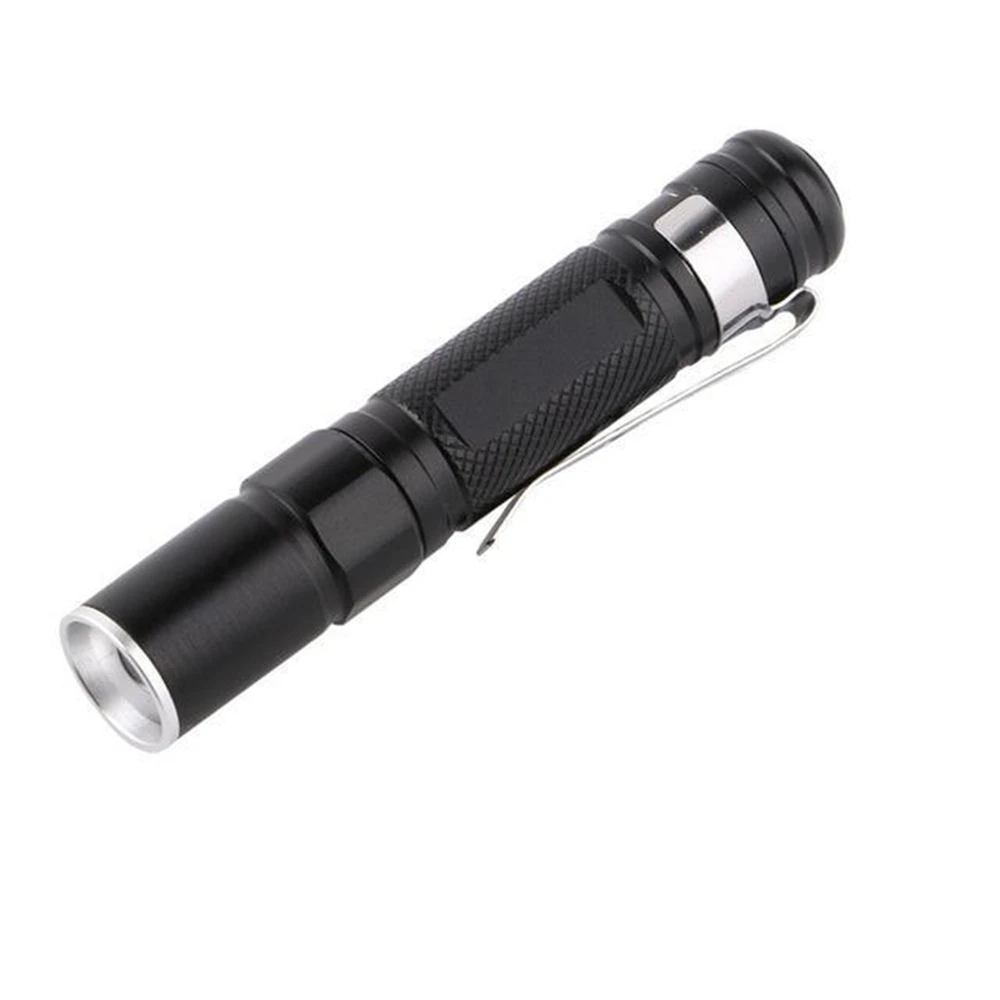 Mini LED Flashlight with Clip Outdoor Camping Fishing Lamp Zoom Torch Waterproof Work Light Emergency Lamp Battery Powered