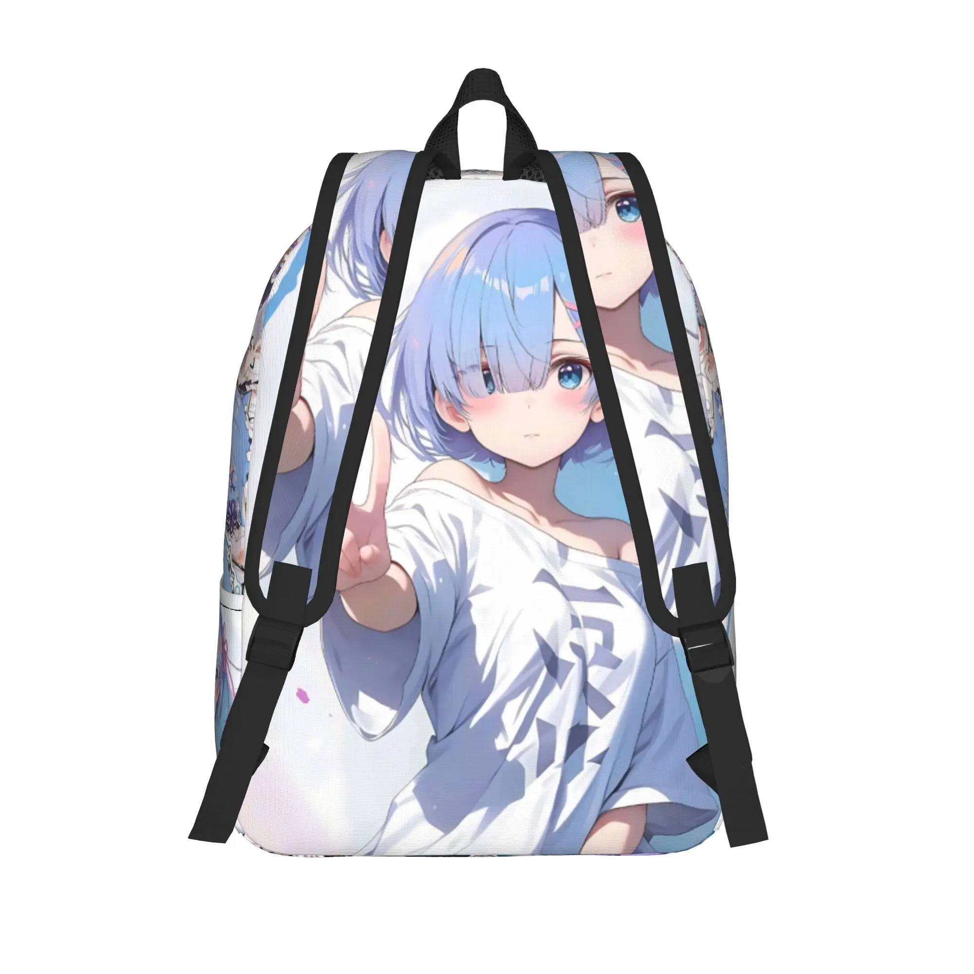 Fashion Cute Re ZERO Anime Rem Backpack  Mochilas Casual Campus Large Capacity Rucksack