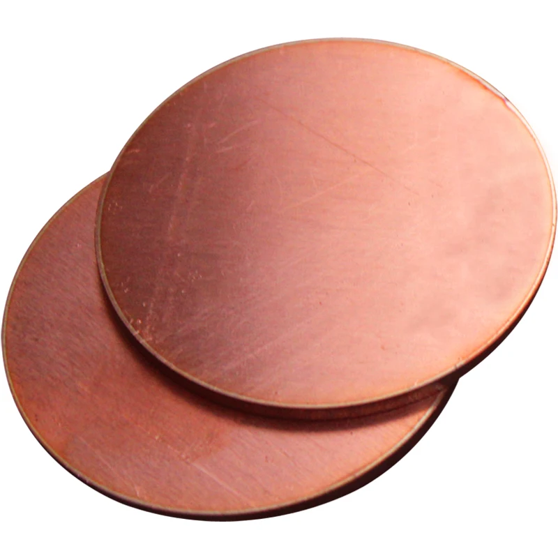 1/2pcs Round Copper Sheet Plate Sheet Dia 30mm 50mm 100mm 150mm 200mm T2 Solid Pure Copper Disc Thickness 0.5mm To 3mm