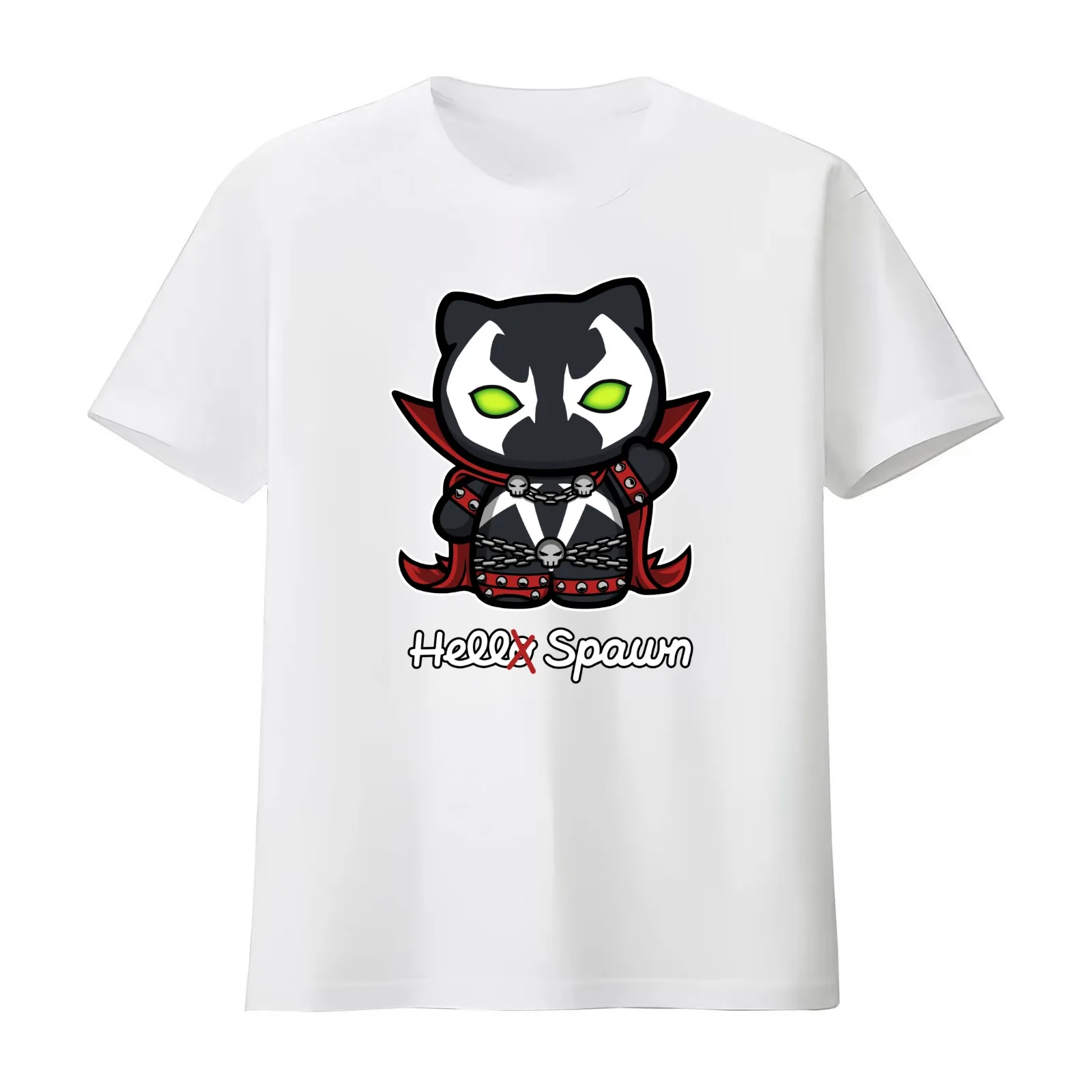 Hell-o Spawn T-Shirt Summer Casual Cotton Tee Oversized Streetwear Tops Vintage Graphic Print Loose Fit Short Sleeve