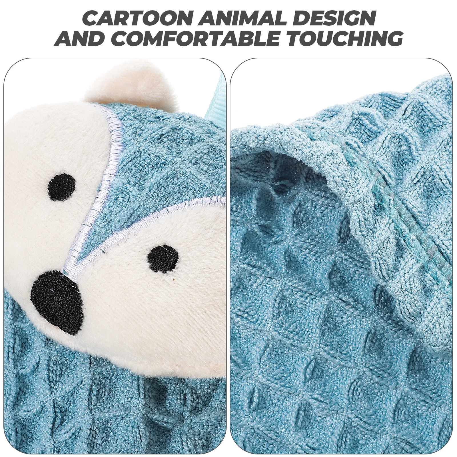 

Creative Cartoon Animal Design Absorbent Fast Drying Hand Towel Hanging Bathroom Kitchen Towels For Home Household Use