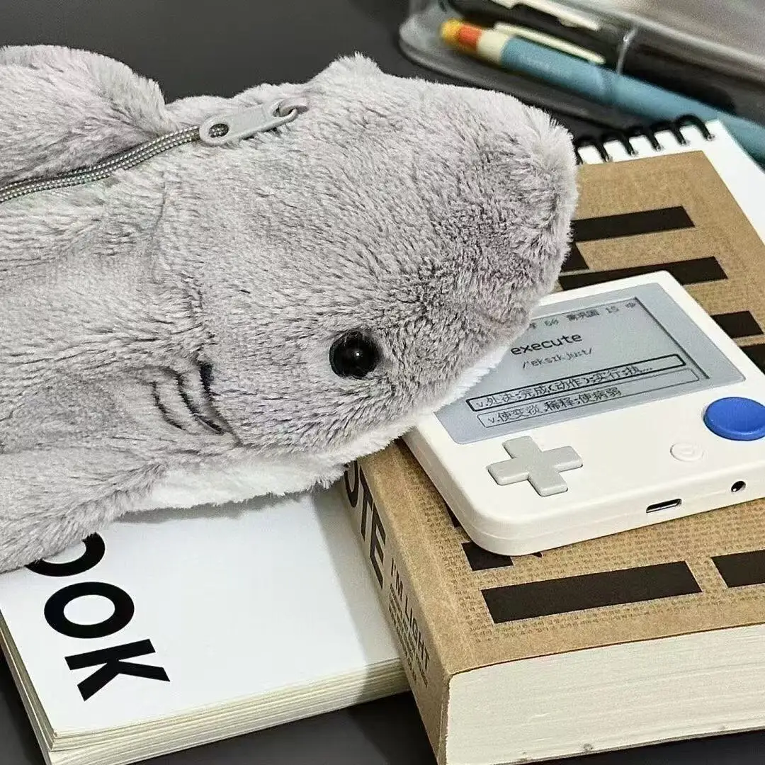 1 Pcs Cute Plush Shark Pencil Case Student Stationery Cute Plush Shark Organizer Pencil Pouch Stationery School Supplies image 4