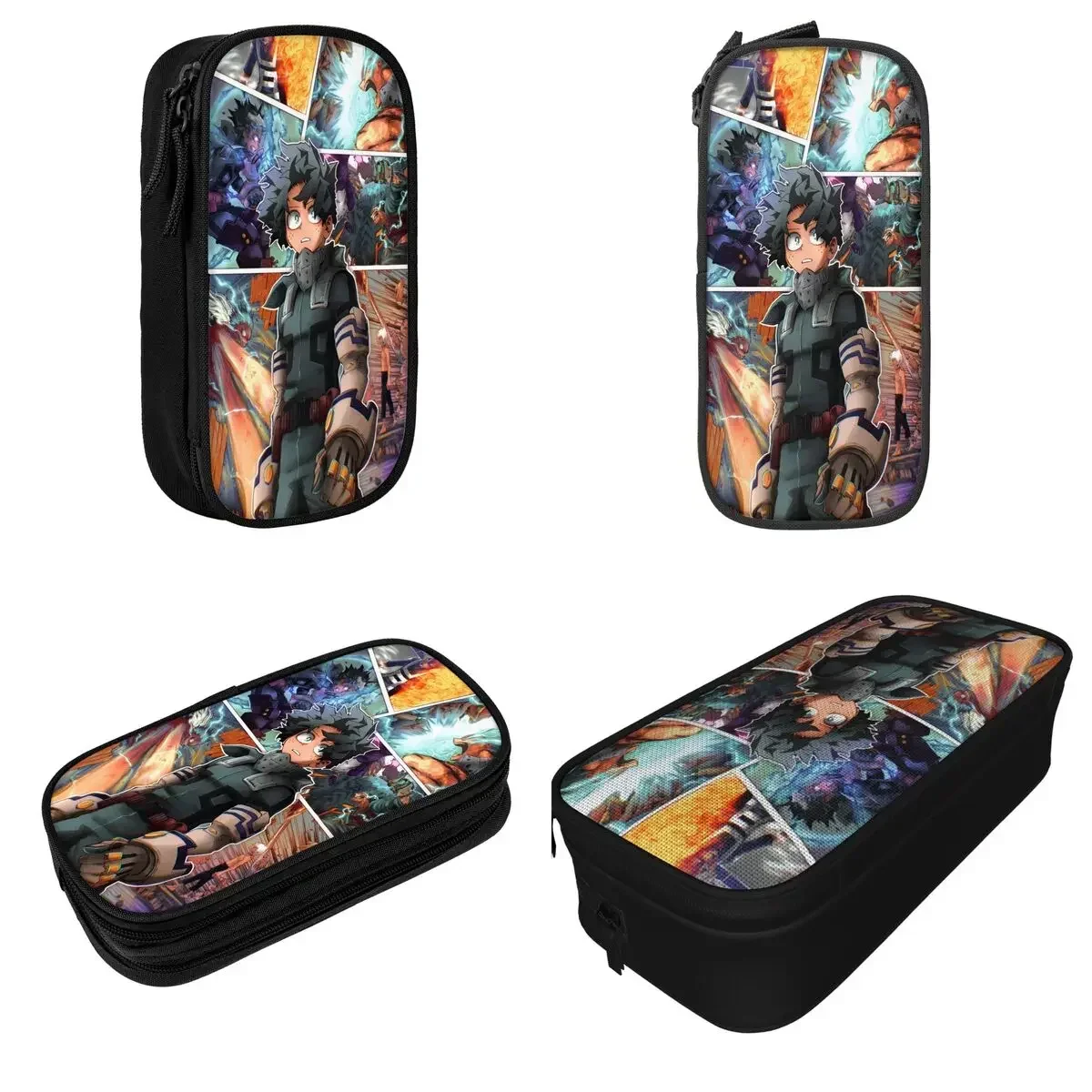 

Izuku Midoriya My Hero Academia Pencil Cases Anime Pencilcases Pen for Student Large Storage Bag Students Zipper Stationery