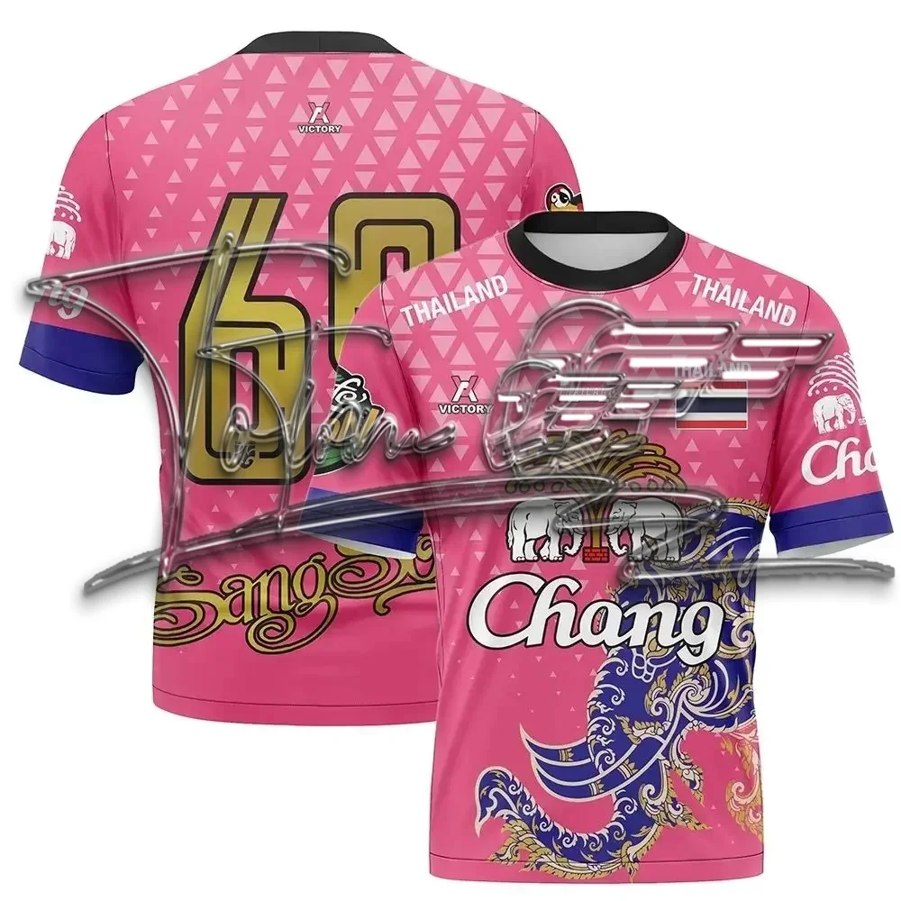 

2025 Повседневная футболка для городского спорта на открытом воздухе и фитнеса для пары в тайском уличном стиле — удобный, дышащий и стильный топ