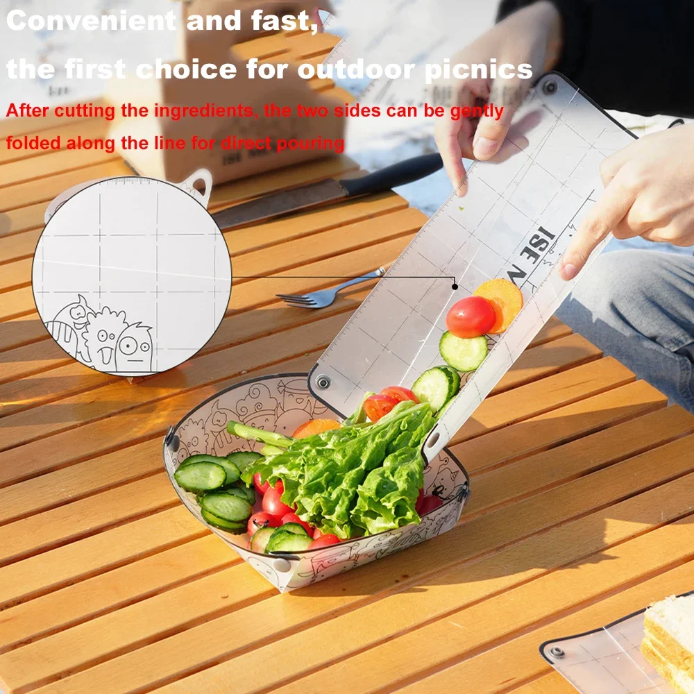 Outdoor PP Folding Dining Board Ultralight Portable Food-Grade Cutting Board Mini Chopping Board Camping Accessories Picnic Tool
