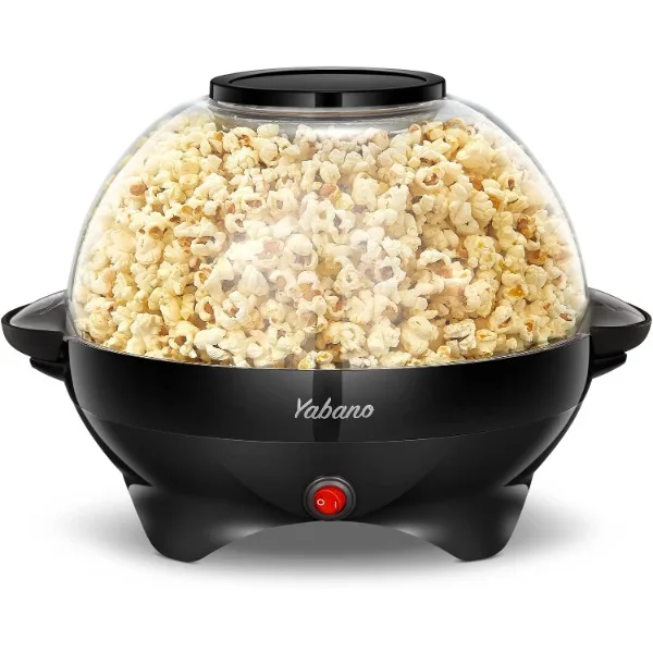 

Popcorn Machine, 6-Quart Popcorn Popper maker, Nonstick Plate, Electric Stirring with Quick-Heat Technology