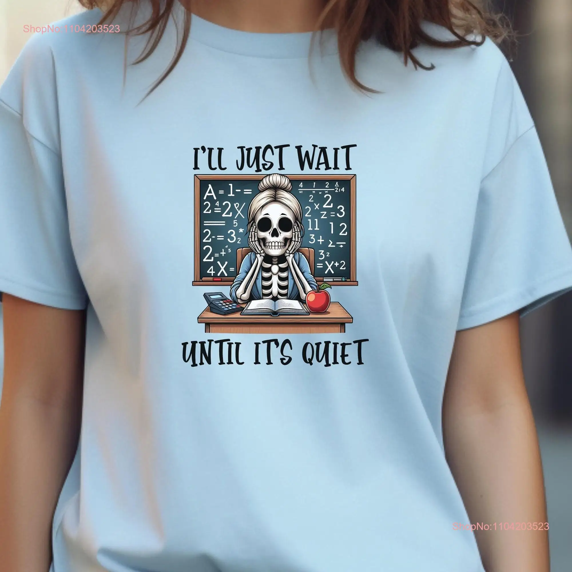 Skeleton Teacher T Shirt Back to School Appreciation Halloween long or short sleeves